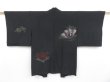 Photo2: 3907T04z380 Vintage Japanese Kimono Silk HAORI Peony Black (2)