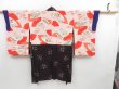 Photo6: 3907T08z720 Vintage Japanese Kimono Cotton HAORI Chrysanthemum Black (6)