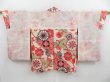 Photo6: 3911T06z400 Vintage Japanese Kimono Silk MEISEN HAORI Flowers (6)