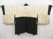 Photo6: 3913T04z670 Vintage Japanese Kimono Silk HAORI Peony Black (6)