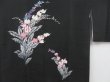 Photo3: 3913T07z580 Vintage Japanese Kimono Silk HAORI Flowers Black (3)