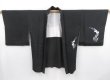 Photo5: 3913T07z580 Vintage Japanese Kimono Silk HAORI Flowers Black (5)