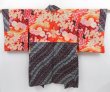 Photo4: 3918T08z440 Antique Japanese Kimono Silk HAORI Wisteria Dark grape (4)