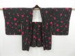 Photo5: 3918T09z660 Vintage Japanese Kimono Silk HAORI Flower Black (5)