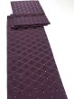 Photo3: 2N04z100  Japanese Kimono Silk  FABRIC Shippo Dark purple 103.9x14.4 (3)