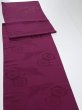 Photo3: 2N01z80  Japanese Kimono Silk  FABRIC Crane Wine red 85.4x15.4 (3)