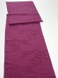 Photo3: 2N02z70  Japanese Kimono Silk  FABRIC Crane Wine red 82.7x15.4 (3)