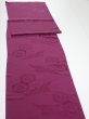 Photo3: 2N03z80  Japanese Kimono Silk  FABRIC Crane Wine red 84.3x15.4 (3)