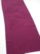 Photo2: 2N04z70  Japanese Kimono Silk  FABRIC Crane Wine red 83.5x15.4 (2)