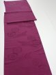 Photo3: 2N05z80  Japanese Kimono Silk  FABRIC Crane Wine red 85.8x15.4 (3)