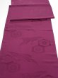 Photo1: 2N06z80  Japanese Kimono Silk  FABRIC Crane Wine red 85.8x15.4 (1)