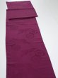 Photo3: 2N06z80  Japanese Kimono Silk  FABRIC Crane Wine red 85.8x15.4 (3)