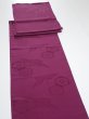 Photo3: 2N07z90  Japanese Kimono Silk  FABRIC Crane Wine red 97.6x15.4 (3)