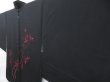 Photo2: 3919T02z490 Vintage Japanese Kimono Silk HAORI Flower Black (2)