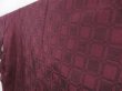 Photo2: 3919T05z950 Vintage Japanese Kimono Silk TSUMUGI  Wine red (2)