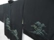 Photo2: 3919T08z440 Vintage Japanese Kimono Silk HAORI Trees Black (2)