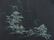 Photo3: 3919T08z440 Vintage Japanese Kimono Silk HAORI Trees Black (3)