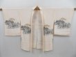 Photo7: 3919T09z550 Vintage Japanese Kimono Silk HAORI Scenery Off-white (7)