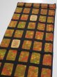 Photo3: 2V01z60  Japanese Kimono Silk  FABRIC  Orange-Brown 45.7x14.4 (3)