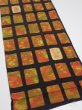 Photo4: 2V01z60  Japanese Kimono Silk  FABRIC  Orange-Brown 45.7x14.4 (4)