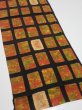 Photo2: 2V02z60  Japanese Kimono Silk  FABRIC  Orange-Brown 46.5x14.4 (2)