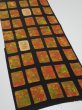 Photo2: 2V03z70  Japanese Kimono Silk  FABRIC  Orange-Brown 51.2x14.4 (2)