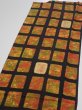 Photo3: 2V03z70  Japanese Kimono Silk  FABRIC  Orange-Brown 51.2x14.4 (3)