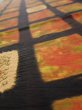 Photo4: 2V03z70  Japanese Kimono Silk  FABRIC  Orange-Brown 51.2x14.4 (4)