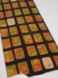 Photo2: 2V04z70  Japanese Kimono Silk  FABRIC  Orange-Brown 52.8x14.4 (2)