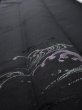 Photo4: 2V07z110  Japanese Kimono Silk  FABRIC Wave Black 78.7x14.2 (4)