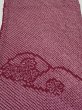 Photo1: 2V01z50  Japanese Kimono Silk  FABRIC Flower Wine red 44.1x14.2 (1)