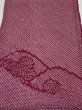 Photo1: 2V02z50  Japanese Kimono Silk  FABRIC Flower Wine red 42.5x14.6 (1)