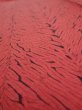 Photo4: 2V06z50  Japanese Kimono Silk  FABRIC Mokume shibori Dull red 49.6x10.0 (4)