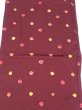 Photo1: 2V01z60  Japanese Kimono Silk  FABRIC Chrysanthemum Red-Brown 40.2x14.2 (1)