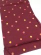 Photo2: 2V01z60  Japanese Kimono Silk  FABRIC Chrysanthemum Red-Brown 40.2x14.2 (2)