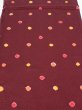 Photo1: 2V02z60  Japanese Kimono Silk  FABRIC Chrysanthemum Red-Brown 40.2x13.8 (1)