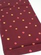 Photo2: 2V02z60  Japanese Kimono Silk  FABRIC Chrysanthemum Red-Brown 40.2x13.8 (2)