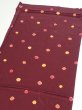 Photo3: 2V02z60  Japanese Kimono Silk  FABRIC Chrysanthemum Red-Brown 40.2x13.8 (3)