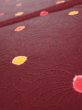 Photo4: 2V02z60  Japanese Kimono Silk  FABRIC Chrysanthemum Red-Brown 40.2x13.8 (4)