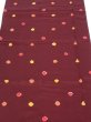 Photo1: 2V03z80  Japanese Kimono Silk  FABRIC Chrysanthemum Red-Brown 52.0x14.0 (1)