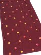 Photo2: 2V03z80  Japanese Kimono Silk  FABRIC Chrysanthemum Red-Brown 52.0x14.0 (2)