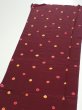 Photo3: 2V03z80  Japanese Kimono Silk  FABRIC Chrysanthemum Red-Brown 52.0x14.0 (3)