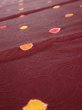 Photo4: 2V03z80  Japanese Kimono Silk  FABRIC Chrysanthemum Red-Brown 52.0x14.0 (4)