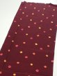 Photo3: 2V04z80  Japanese Kimono Silk  FABRIC Chrysanthemum Red-Brown 52.0x14.0 (3)