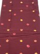 Photo1: 2V05z60  Japanese Kimono Silk  FABRIC Chrysanthemum Red-Brown 58.3x10.2 (1)