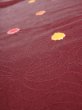 Photo4: 2V05z60  Japanese Kimono Silk  FABRIC Chrysanthemum Red-Brown 58.3x10.2 (4)