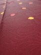 Photo4: 2V06z60  Japanese Kimono Silk  FABRIC Chrysanthemum Red-Brown 58.3x10.0 (4)