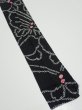 Photo2: 2V03z40  Japanese Kimono Silk  FABRIC Butterfly Black 72.4x4.9 (2)