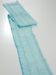 Photo3: 2V01z50  Japanese Kimono Silk  FABRIC Shibori dyeing Light blue 79.5x6.9 (3)