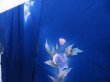 Photo2: 3922T01z910  Japanese Kimono Silk TSUKESAGE Flower Royal blue (2)